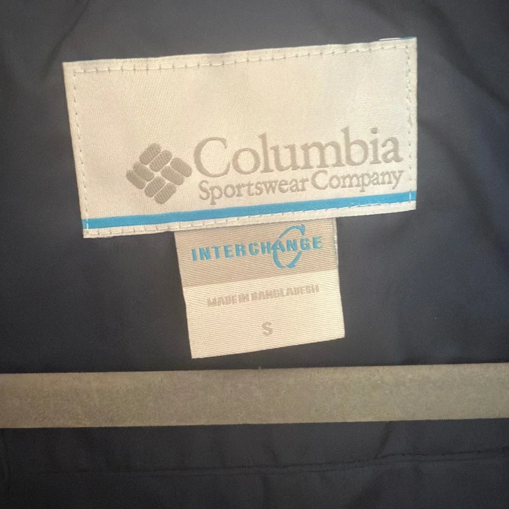 Columbia Interchange‎ Jacket Mens Size S Blue 2 Tone Hooded Water Resistant
